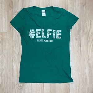 VS PINK “ELFIE” V-Neck Tee
